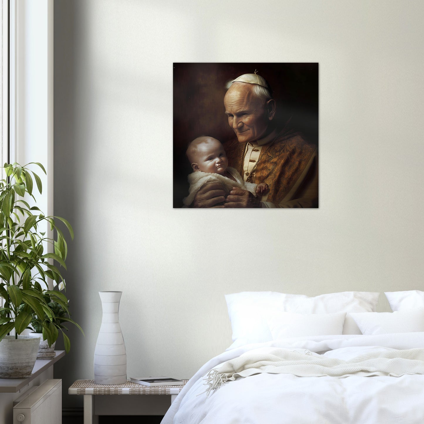A Prayer for Life by John Paul II ✠ Brushed Aluminum Icon