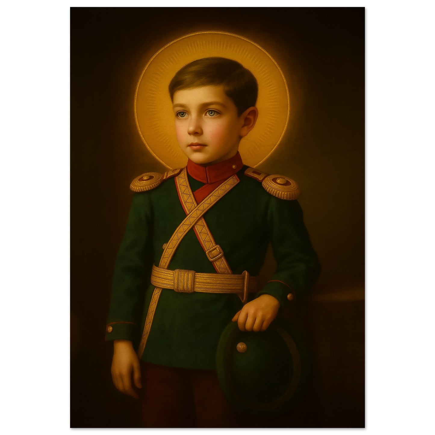 Pearl Print - Saint Alexei Nikolaevich Romanov, the last Russian tsesarevich. Royal Martyr Icon