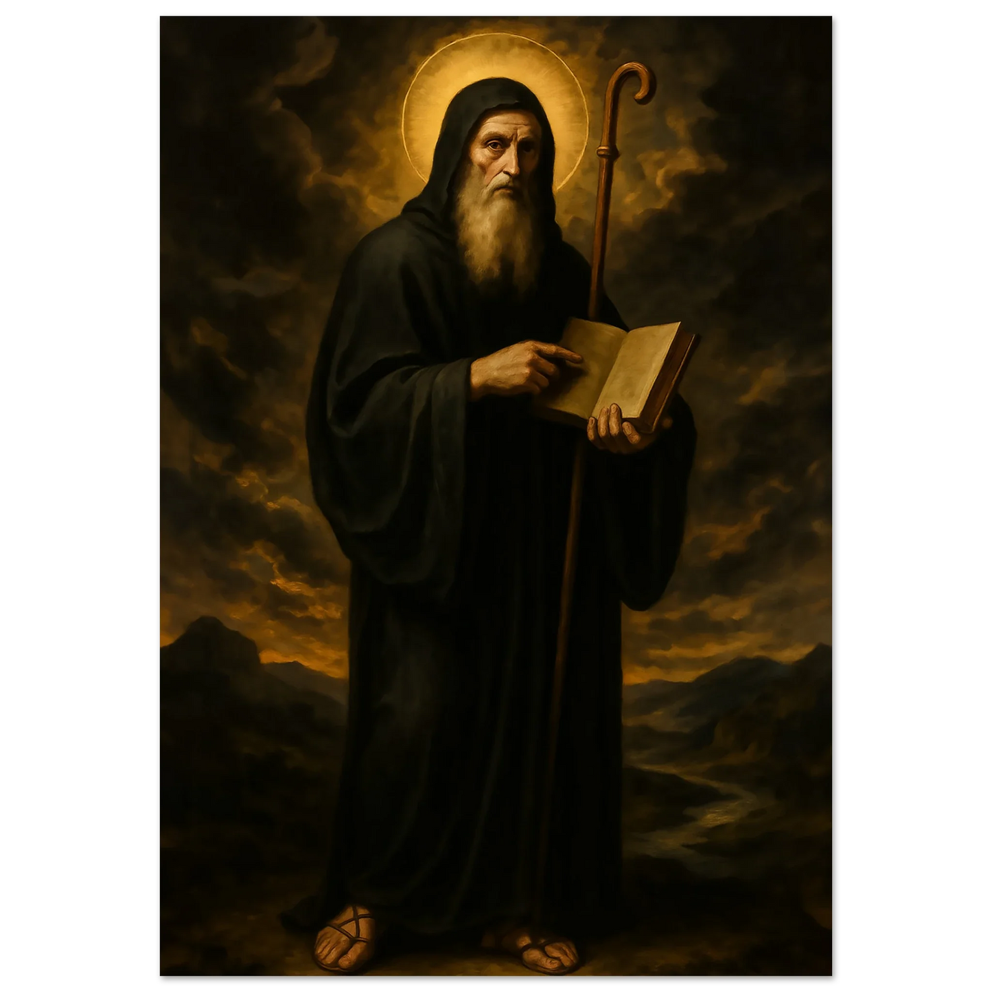 Pearl Print - Saint Benedict of Nursia Icon