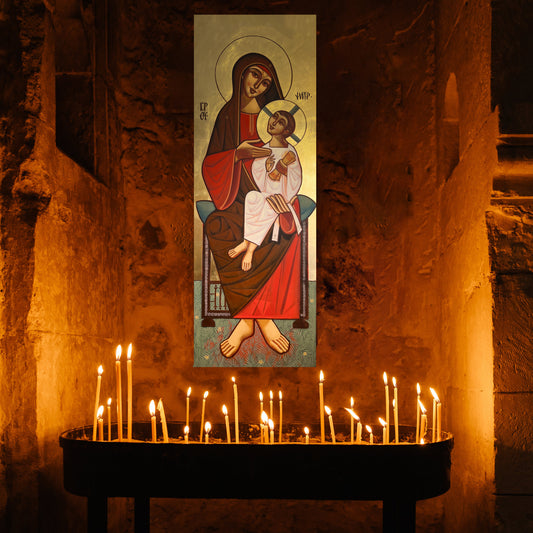 St Mary Enthroned - Icon Plaque