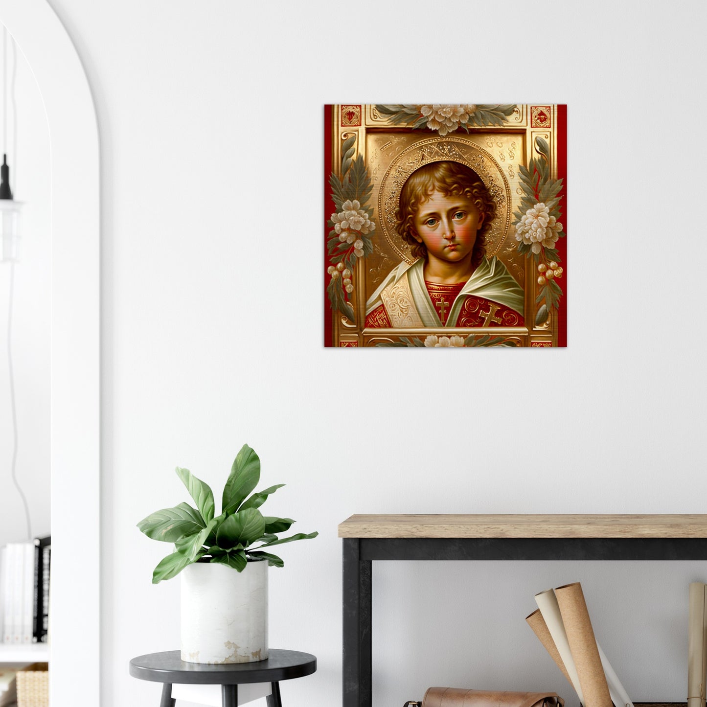 Jesus, our refuge, have mercy on us ✠ Brushed Aluminum Icon