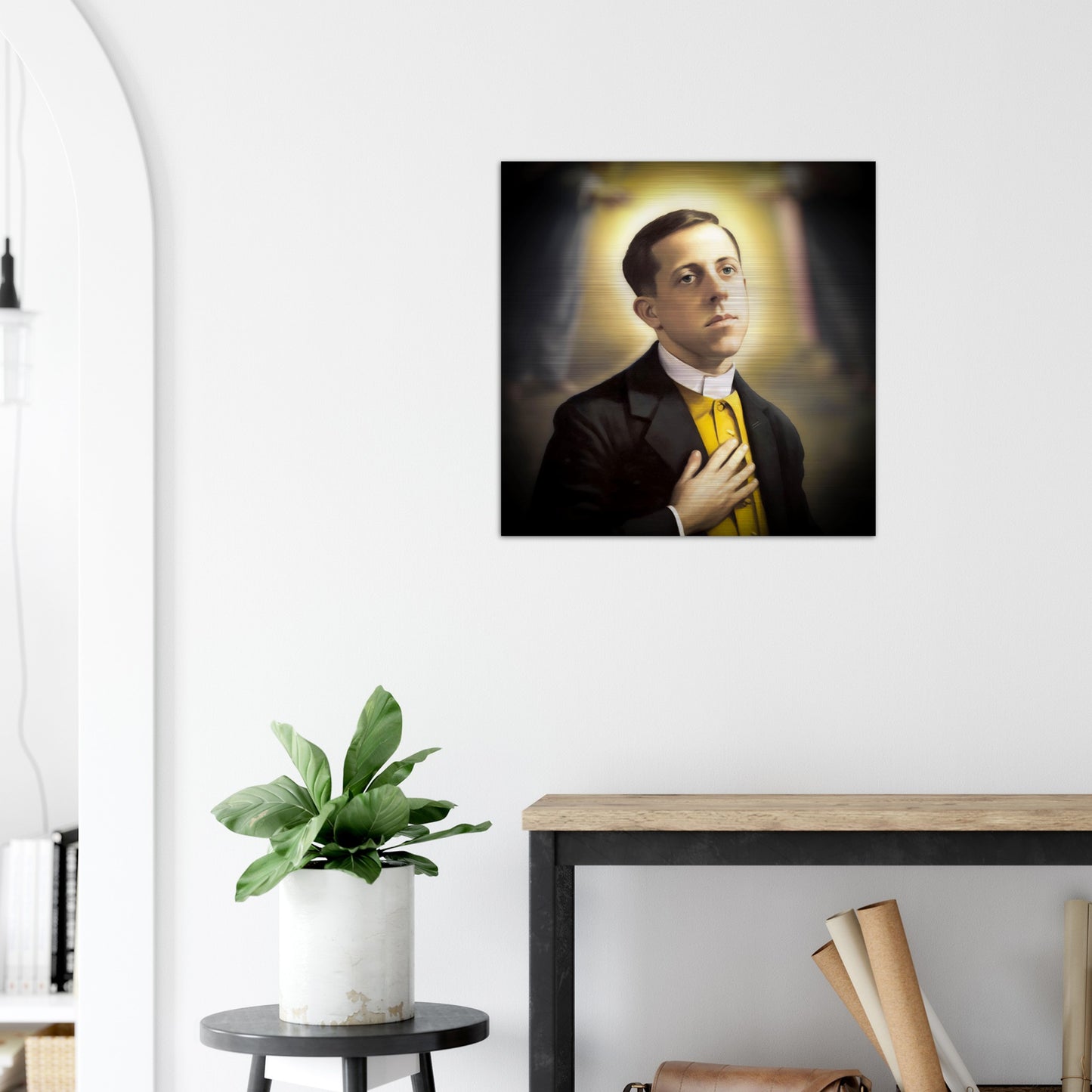Blessed Miguel Agustín Pro, Pray For Us Viva Cristo Rey ✠ Brushed Aluminum Icon