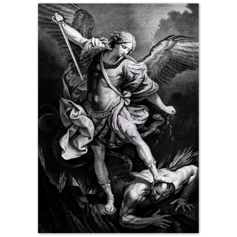The Archangel St. Michael ✠ Brushed #Aluminum #MetallicIcon #AluminumPrint