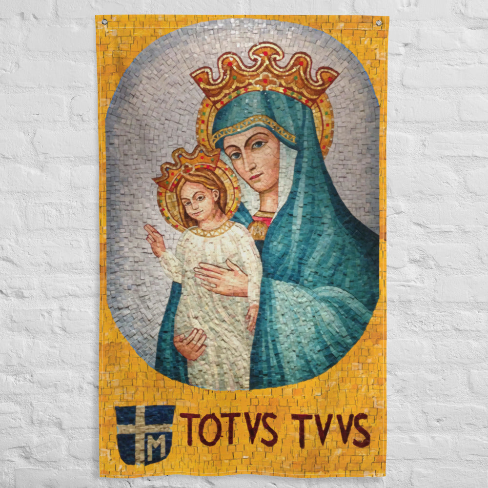 Totus Tuus #Flag vertical ✠ 34½ x 56 inches (87.6x142.2 cm)