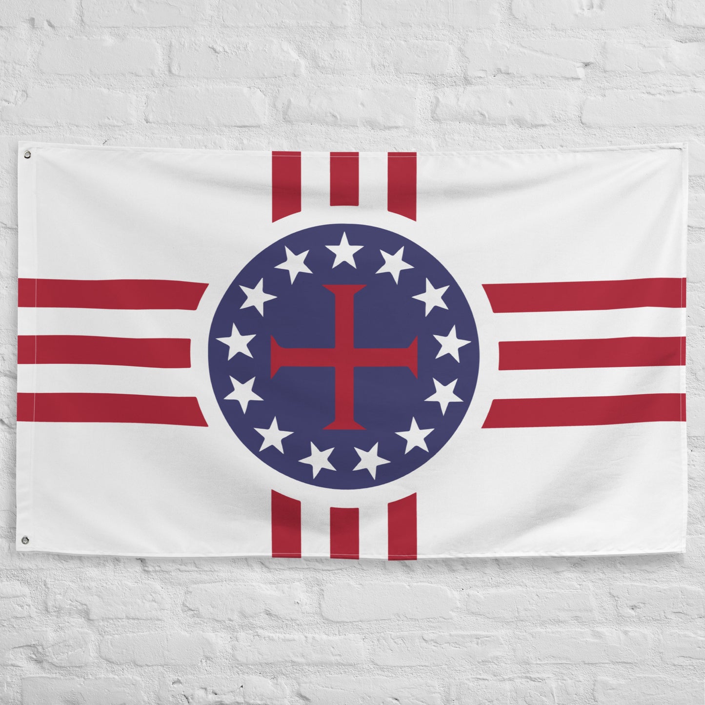 Catholic Patriotic American horizontal Flag - 34½ x 56 inches (87.6x142.2 cm)