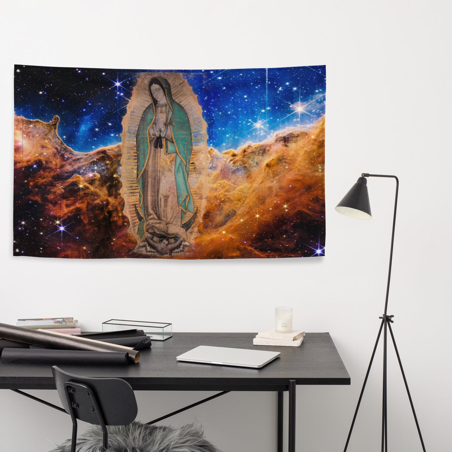 Queen of Heaven in the Carina Nebula Flag ✠ 34½ x 56 inches (87.6x142.2 cm)
