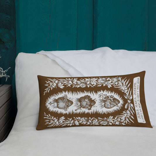 Ik Geef U Myn Hert, Ik Geef U Myn Leven - Brown - Premium Pillow