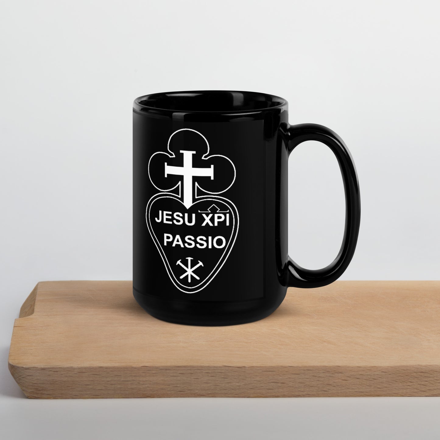 Passionist Black Glossy Mug