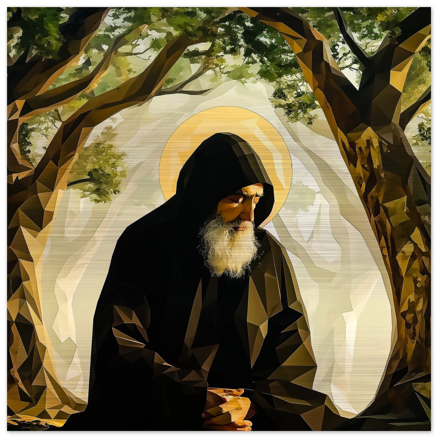 St Charbel, Glory of the Maronite Order - Icon - Brushed Aluminum