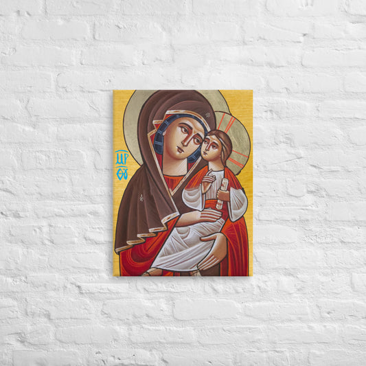 Our Lady Virgin Mary and Divine Child - Coptic Icon - wCanvas