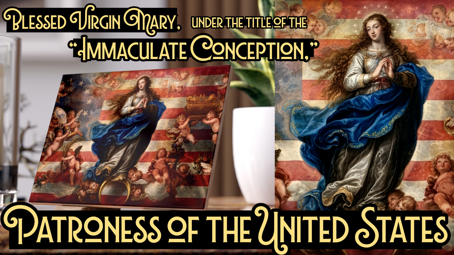 The Immaculate Conception – Patroness of the United States Ceramic Devotional Tile (8x6 inches) USA