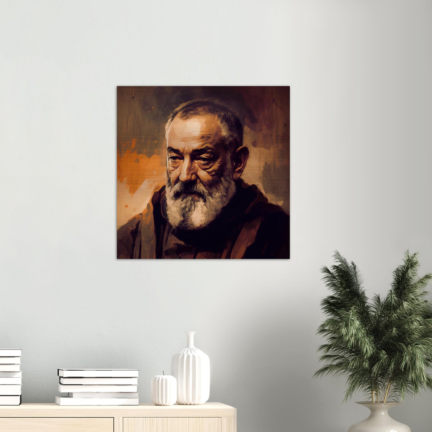 St. Pio of Pietrelcina ✠ Brushed Aluminum Icon