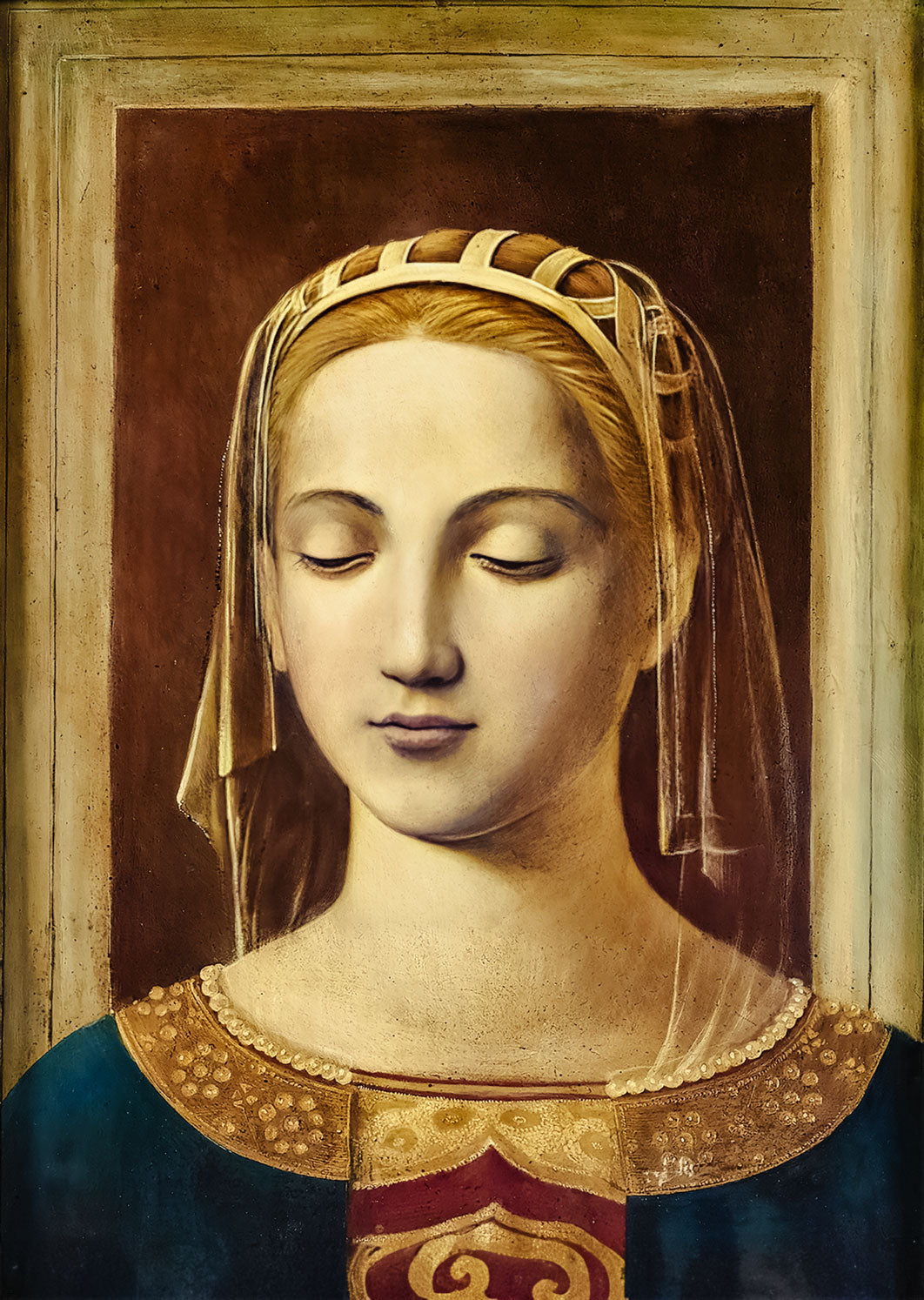 Pearl Print - Virgin Mary, After Fra Angelico - Icon