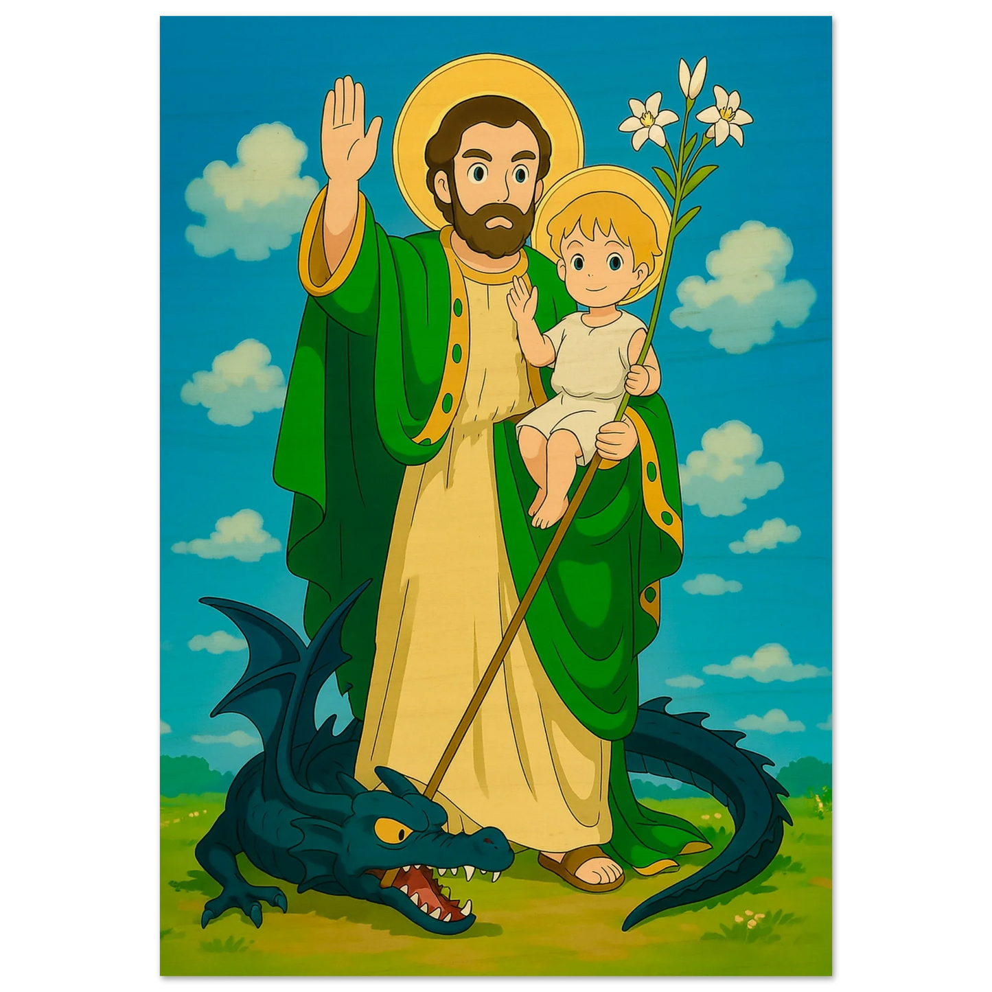 Pearl Print - St. Joseph, Terror of Demons Kids Icon – Perfect for Bedroom & Classroom