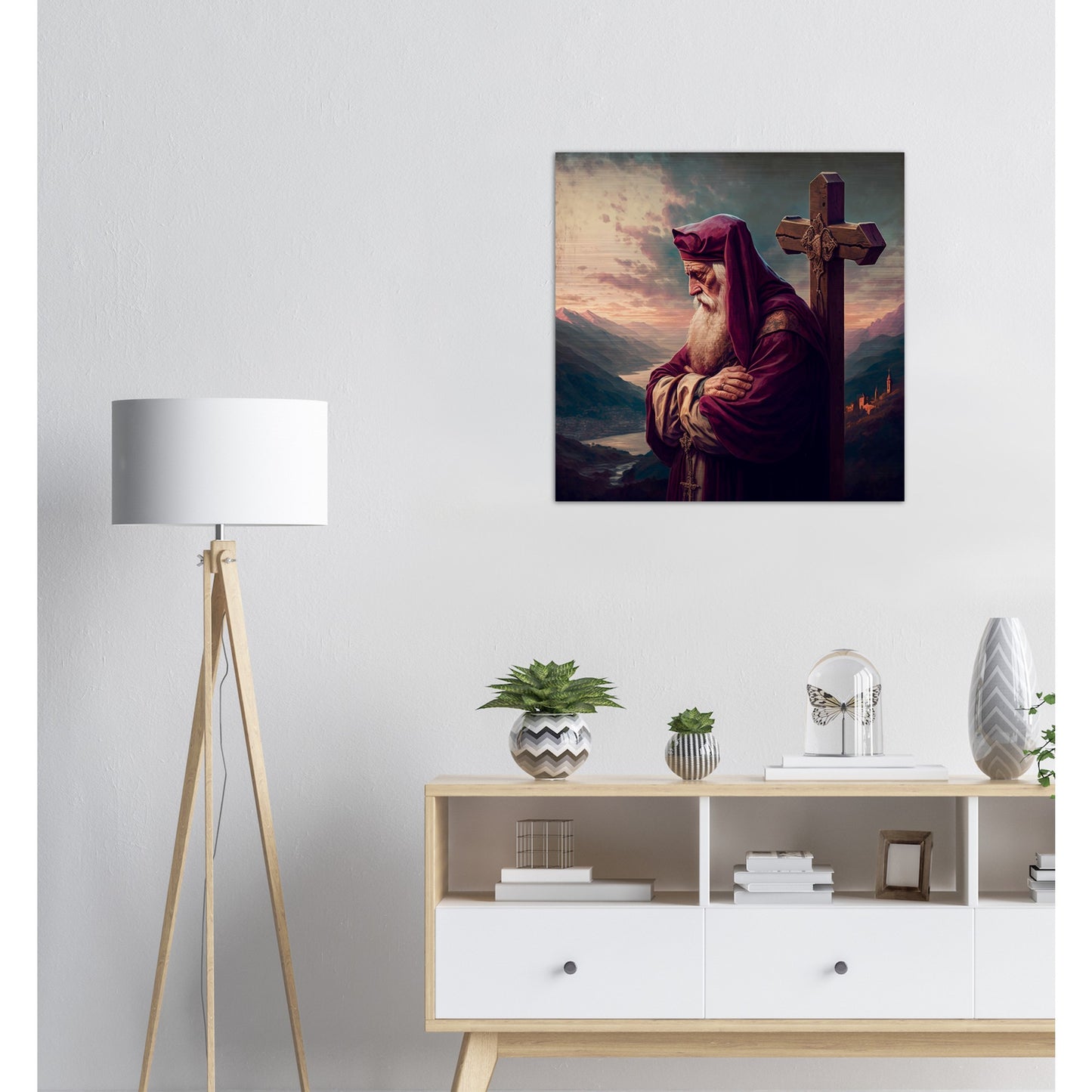 Saint John Maron patriarch of Antioch ✠ Brushed Aluminum Icon