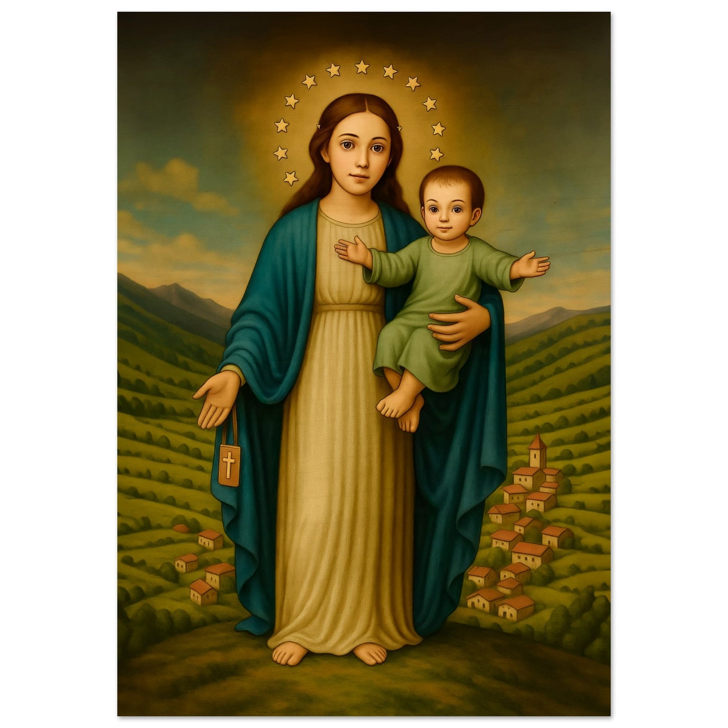 Pearl Print - Virgen María y Niño Jesús en Garabandal Icon