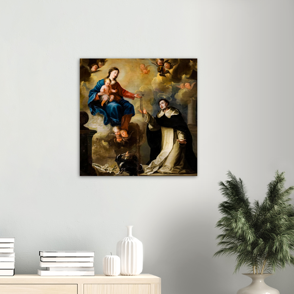 St Dominic Receiving the Rosary ✠ Brushed Aluminum Print