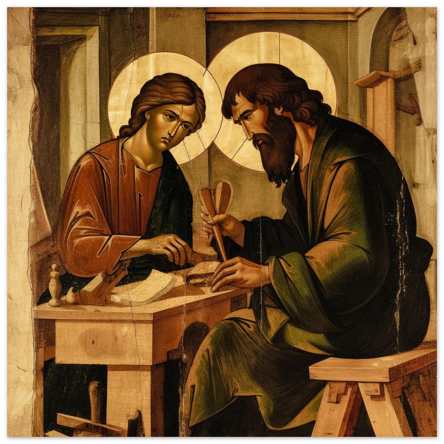 Pearl Print - Our Lord Jesus as Adolescent in St Joseph’s Workshop Icons