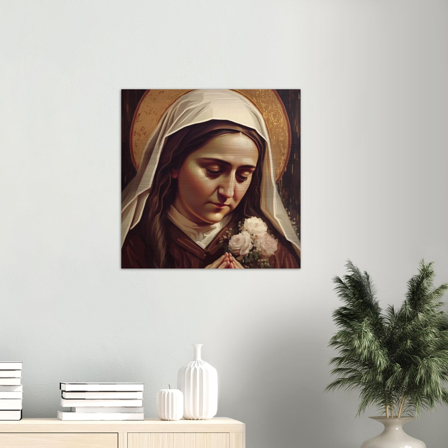 St Thérèse of Lisieux, little flower of Jesus ✠ Brushed Aluminum Icon