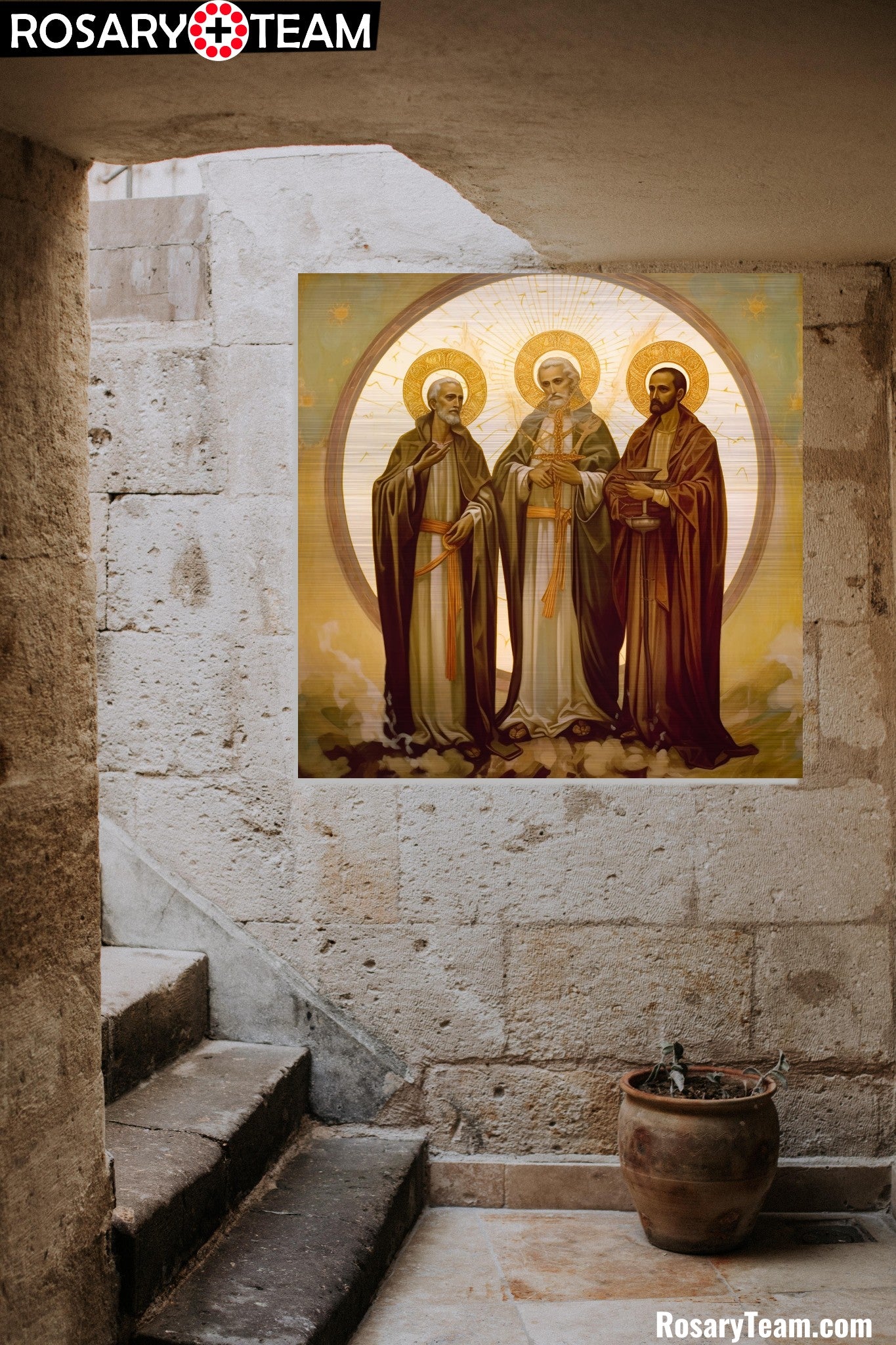 Martyrs Massabki Brothers Maronite Saints from Damascus Icon Brushed Aluminum