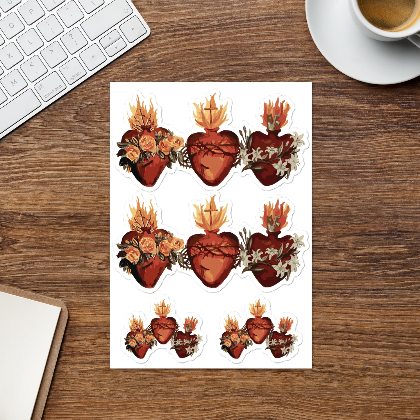 Three Hearts - Jesus Mary and Joseph #JMJ #Sticker sheet