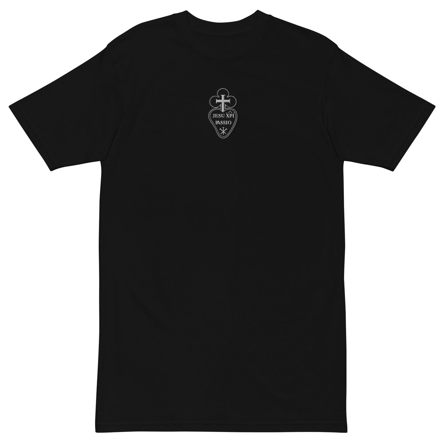 Passionist embroidered center premium heavyweight tee