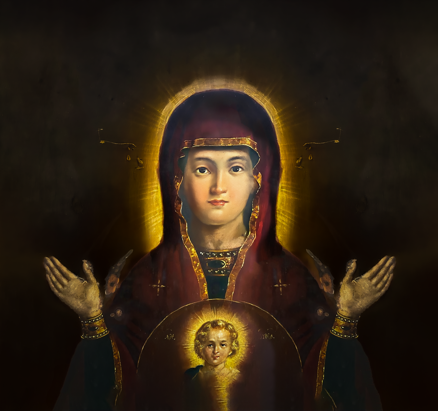 Pearl Print - Our Lady of the Sign Icons