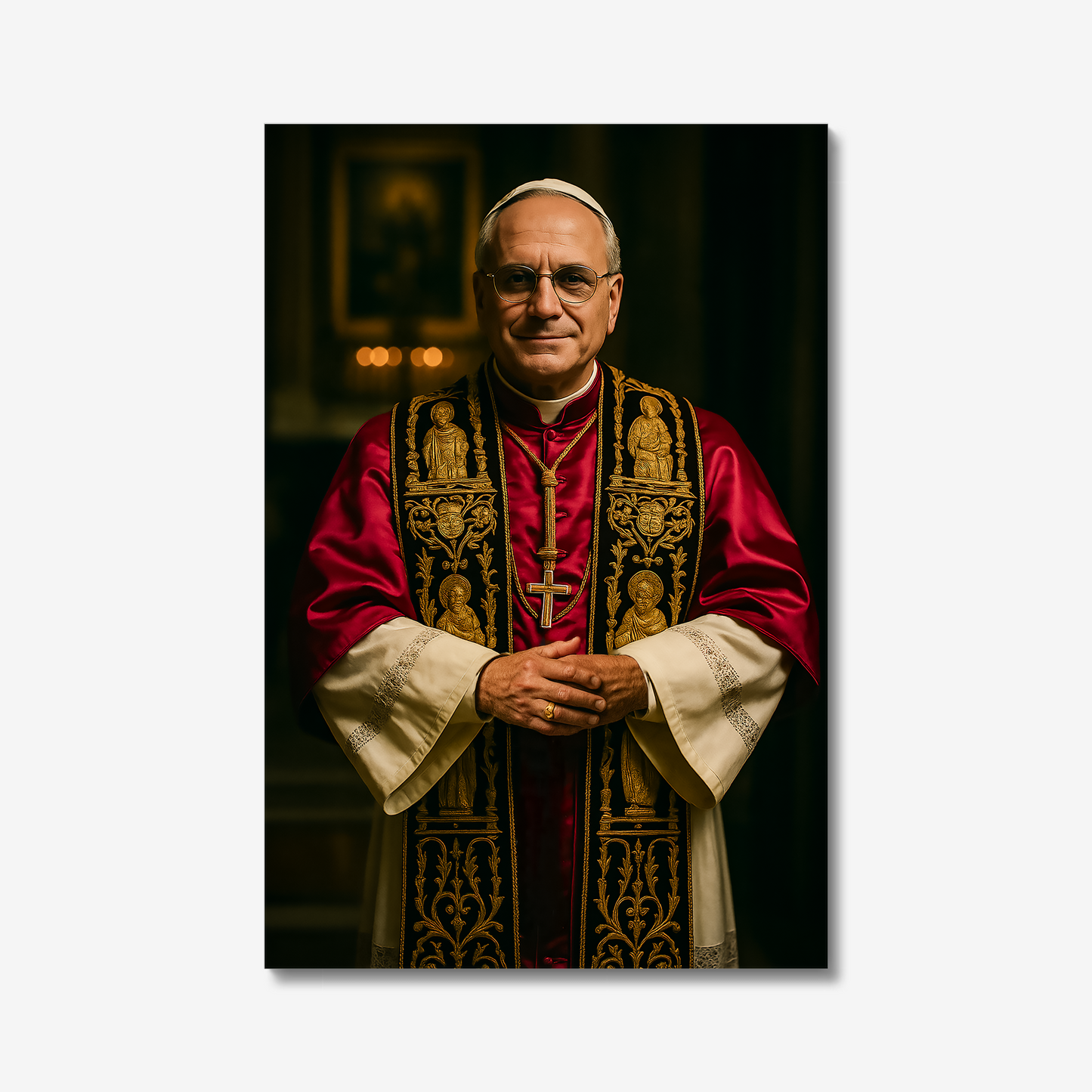 High resolution. Portrait of Pope Leo XIV Our Holy Father of the Catholic Church Vicar of Christ - Remastered for better display! 4K
