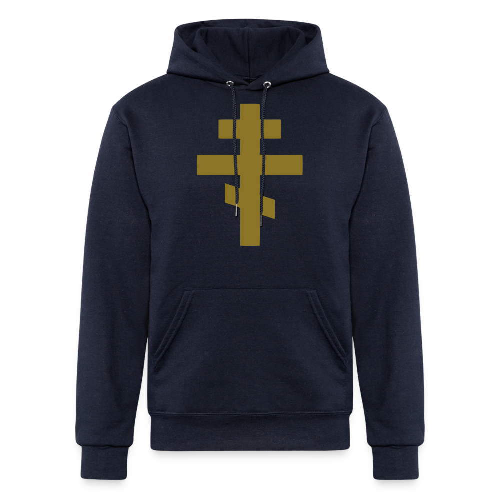 Russian Cross #Golden Champion Unisex Powerblend Hoodie - navy