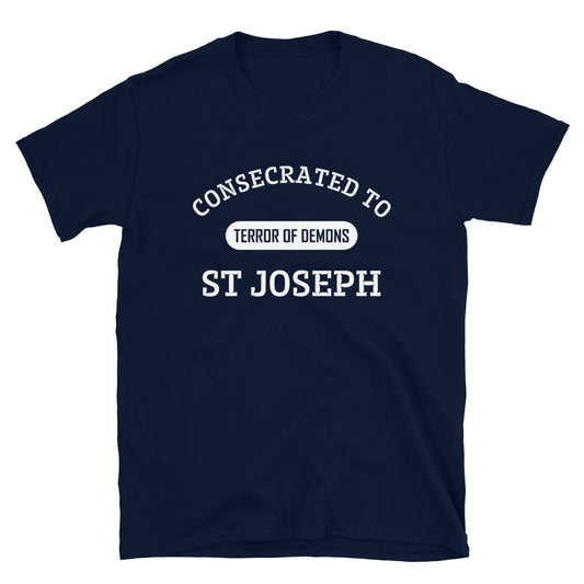Consecrated to St Joseph, Terror of demons - Short-Sleeve Unisex T-Shirt