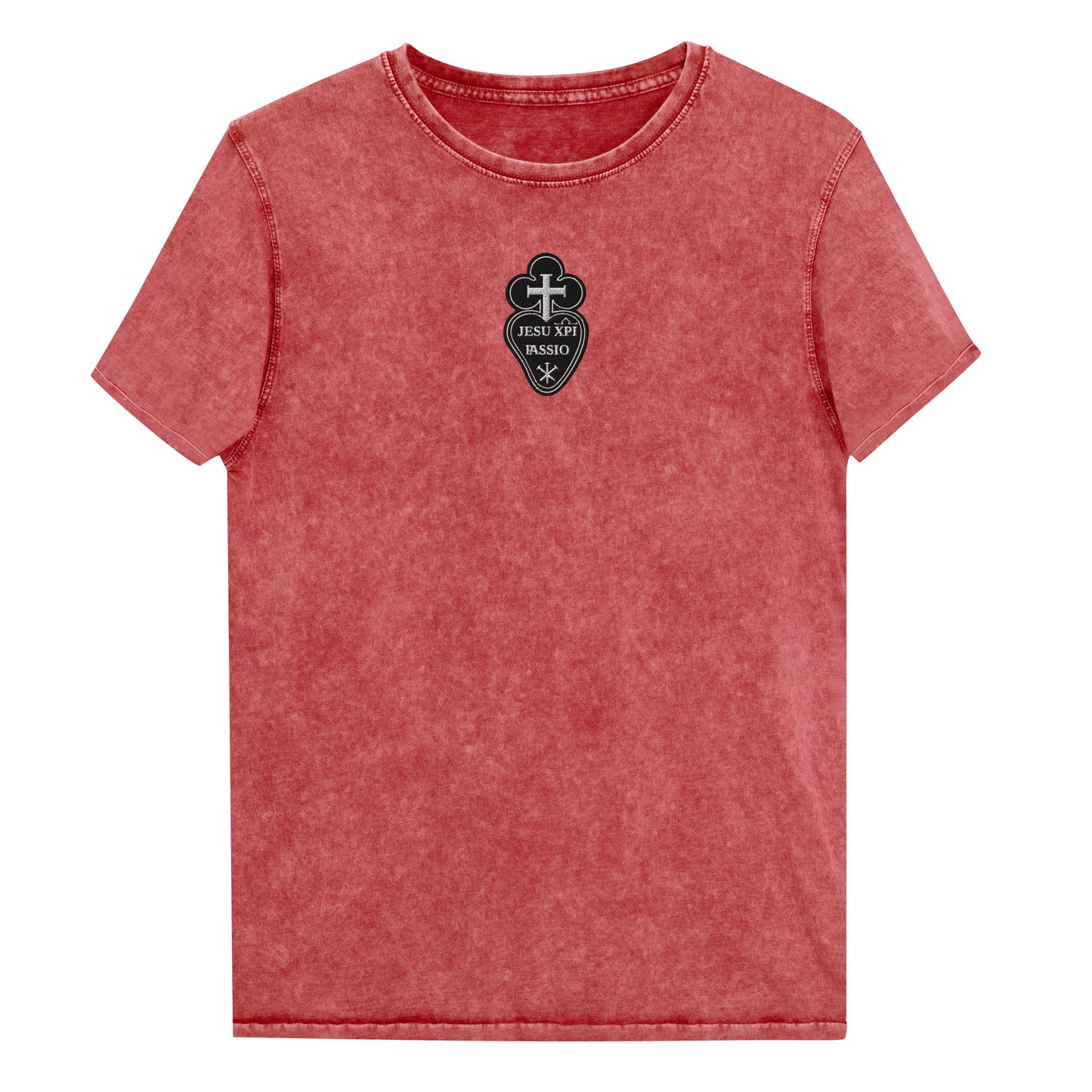 Jesu XPI Passio - Passionist Sign Embroidered Denim T-Shirt
