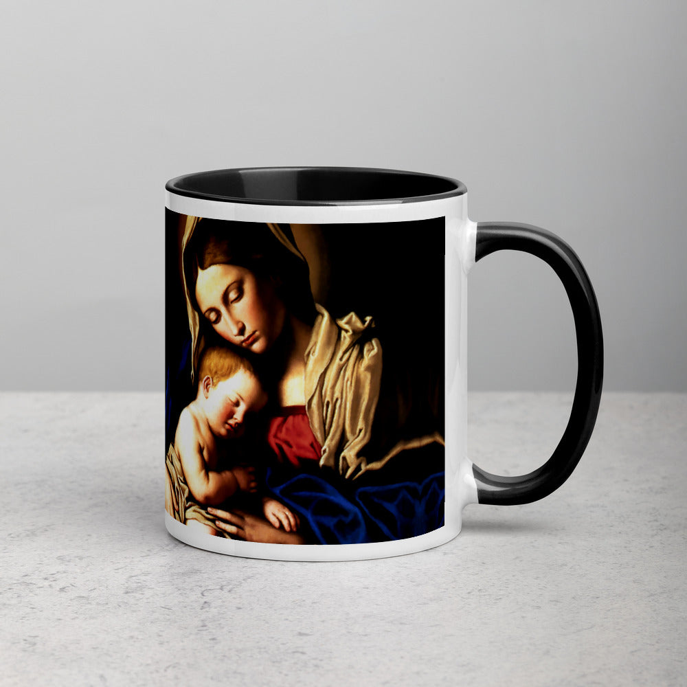 Madonna and Child (Sassoferrato) Mug with Color Inside