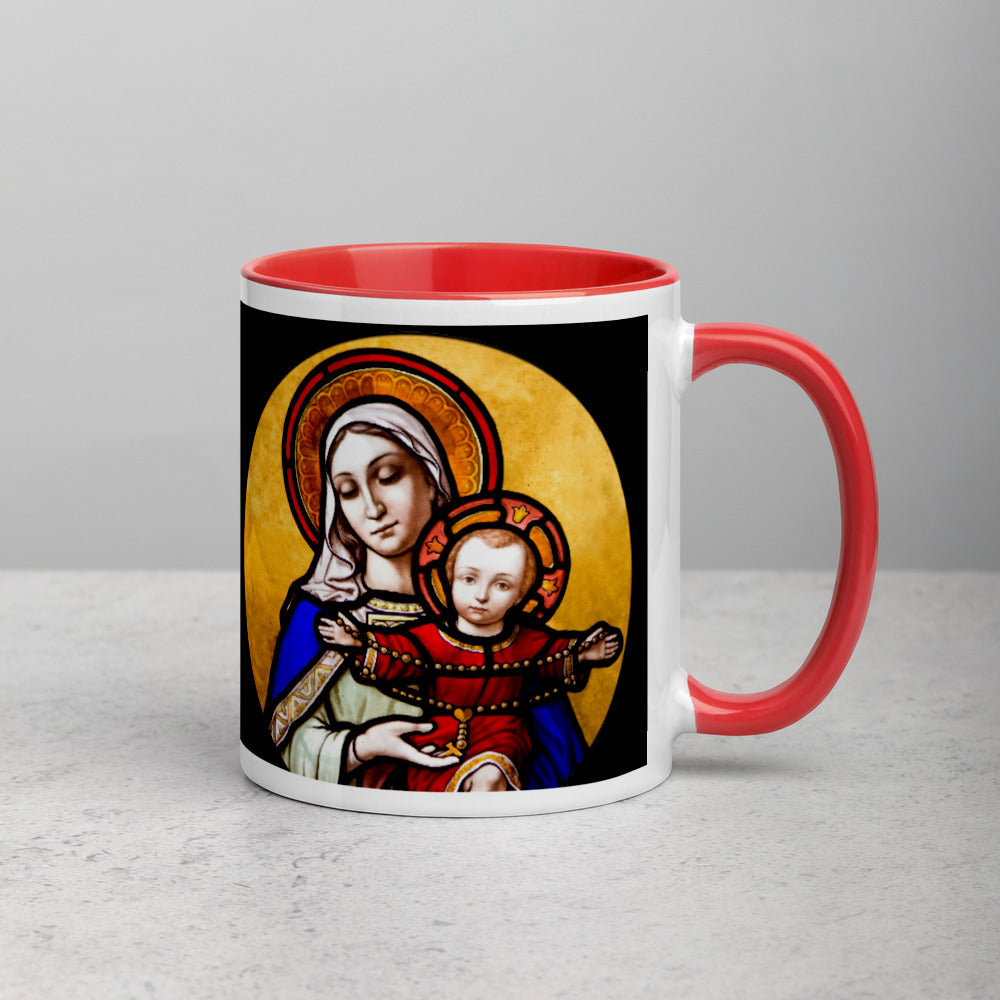 Holy Mother and Divine Child Mug with Color Inside