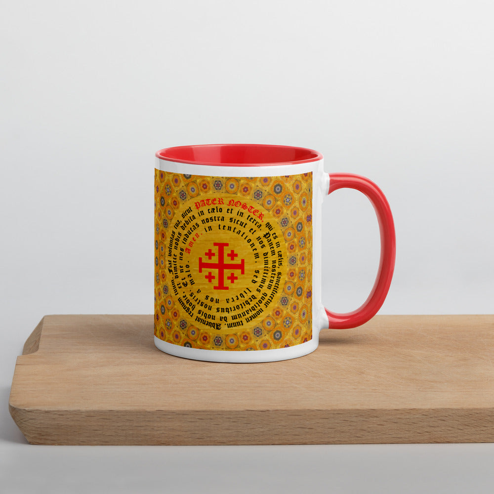 Lord's Prayer in Latin (concentric) - Mug with Color Inside
