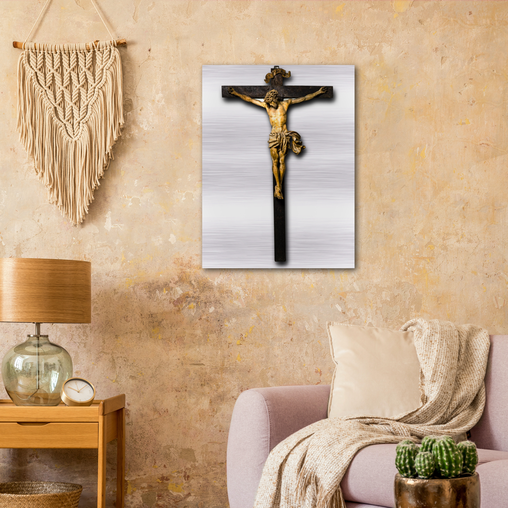 Crucified Christ ✠ Brushed #Aluminum #MetallicIcon #AluminumPrint