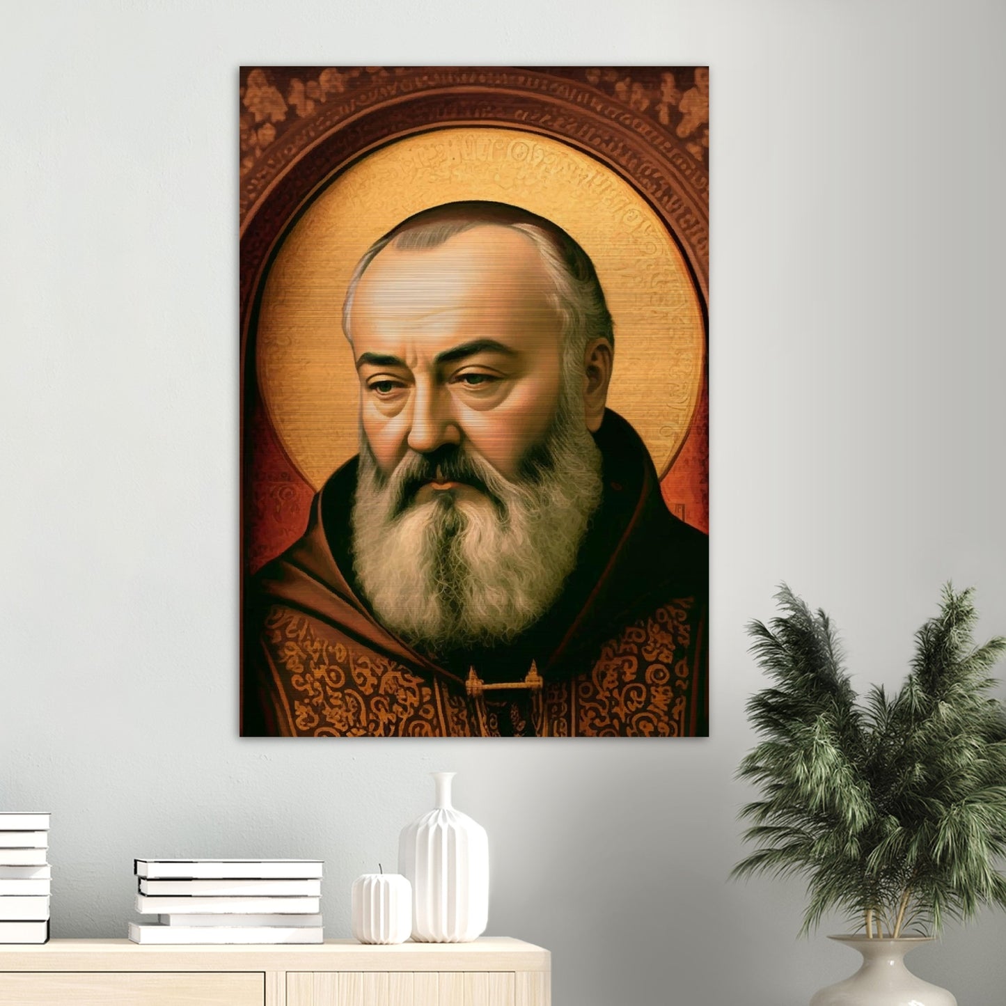 St. Padre Pio of Pietrelcina ✠ Brushed Aluminum Icon