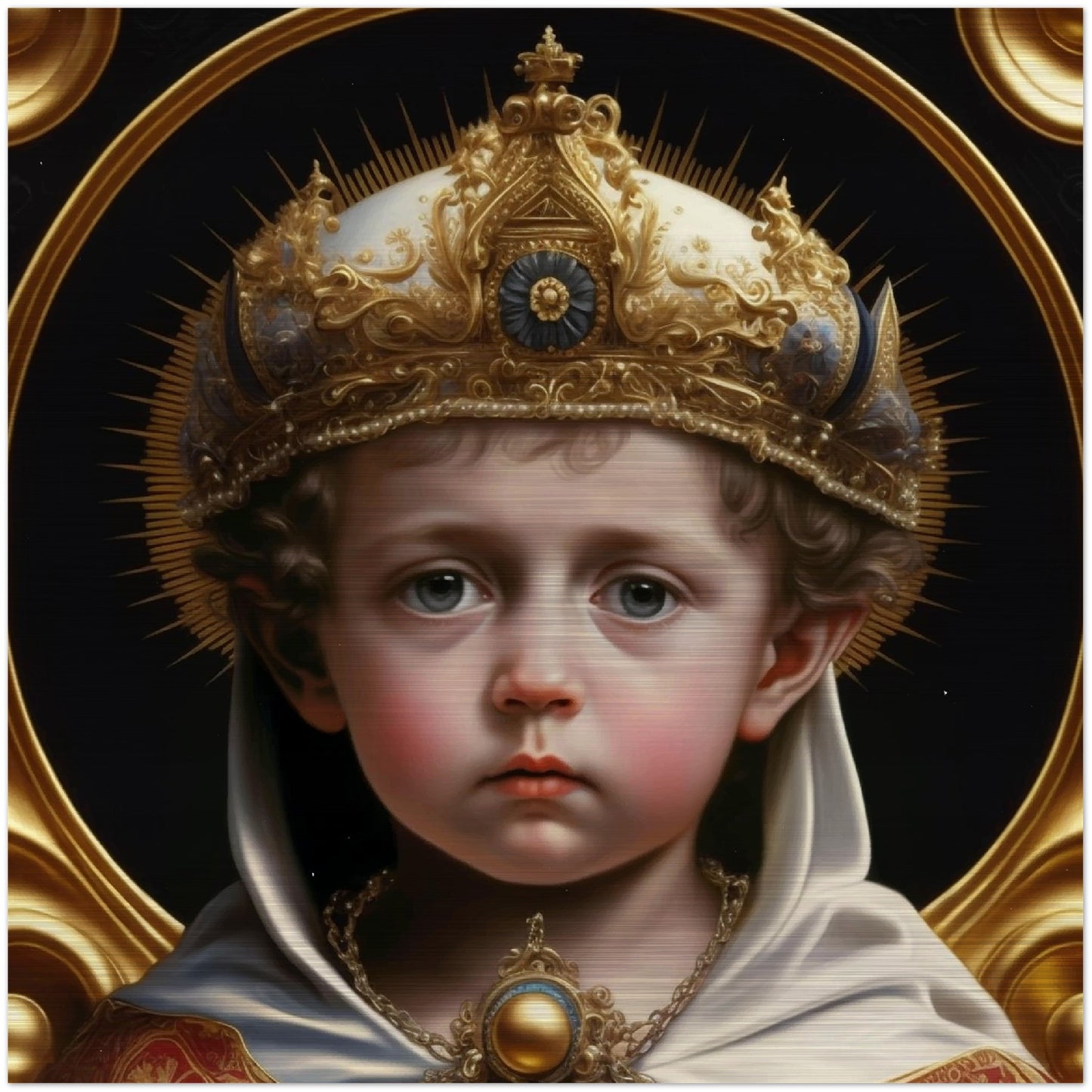 Divine Infant Jesus ✠ Brushed Aluminum Icon