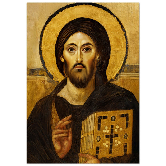 Pearl Print - Byzantine Icon - The Christ Pantocrator of St. Catherine's Monastery at Sinai Print