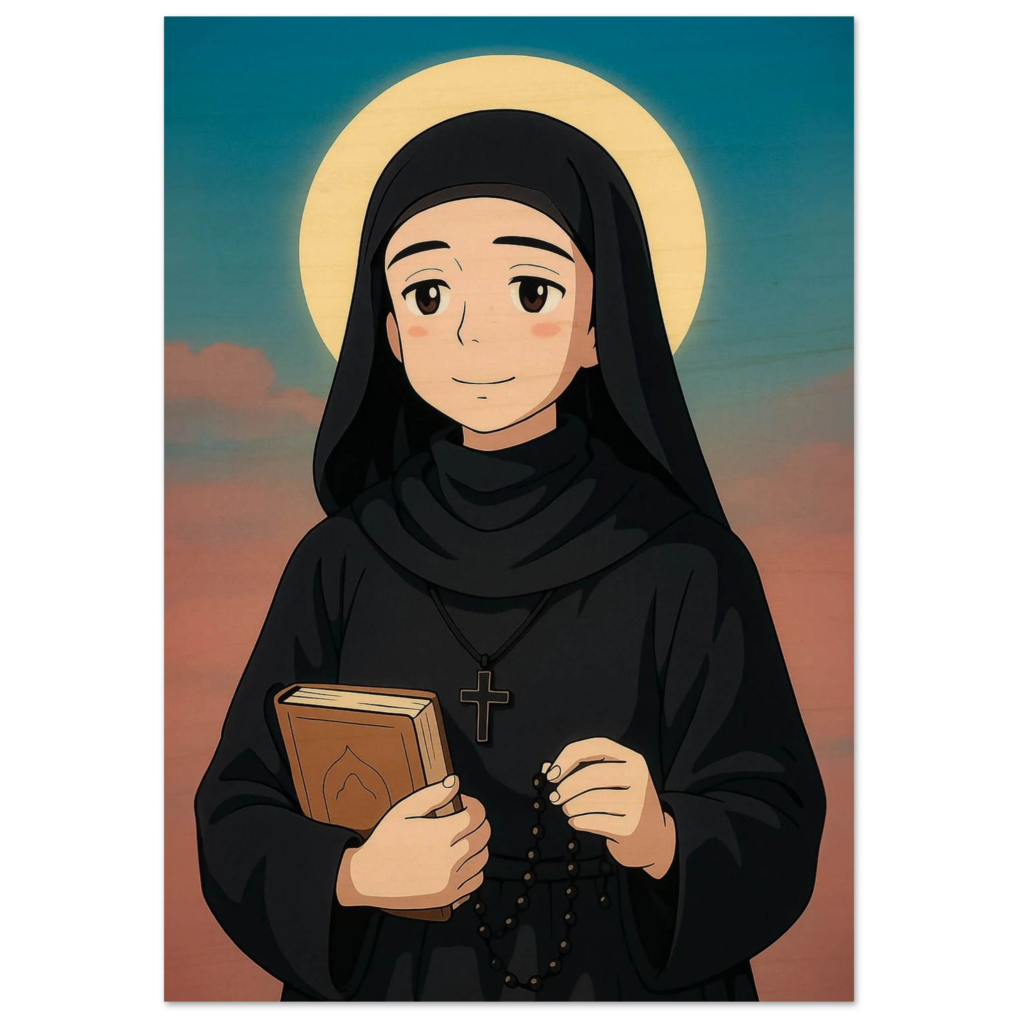 Wood-Icon of St Rafqa – Inspiring Decor for Kids' Classroom or Bedroom ...