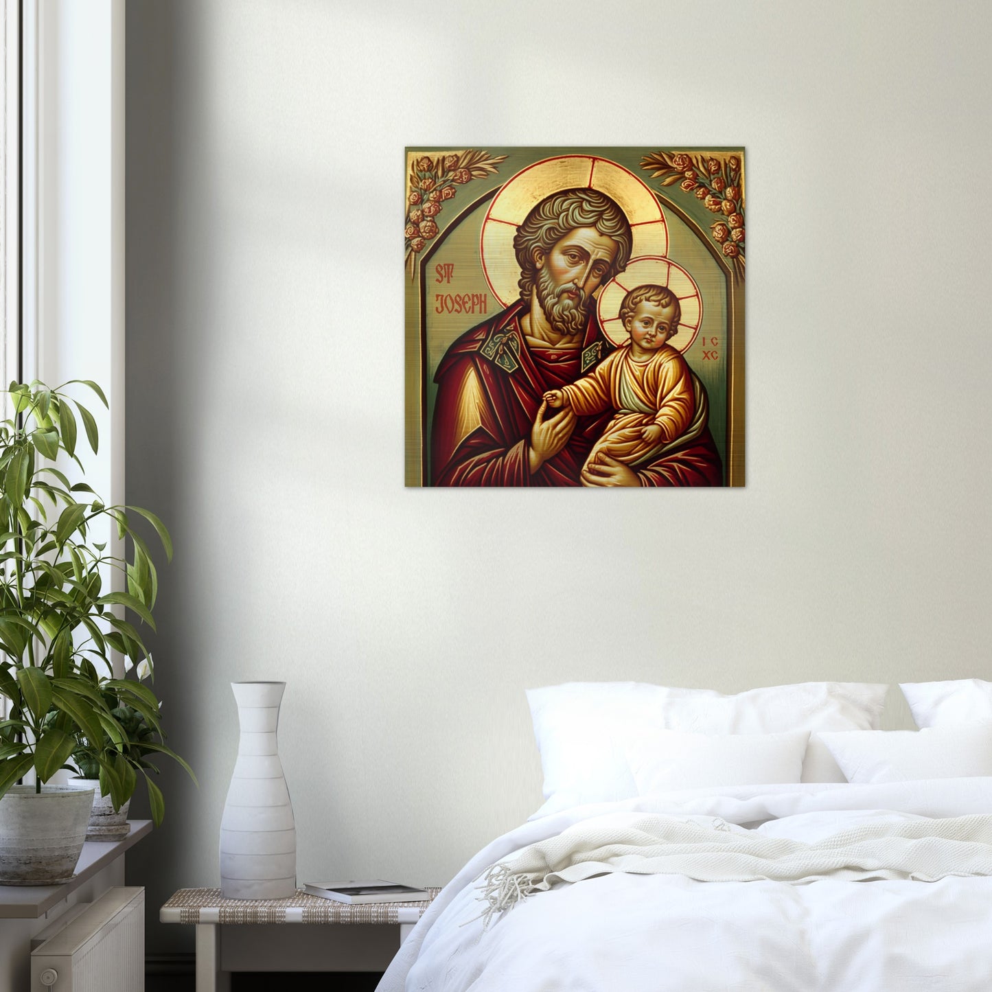 Prayer to St Joseph ✠ Brushed Aluminum Icon