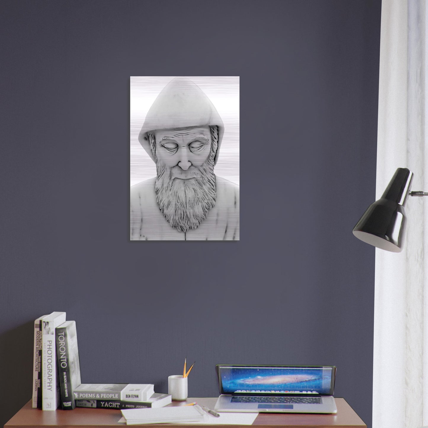 Icon of Saint Charbel Brushed Aluminum