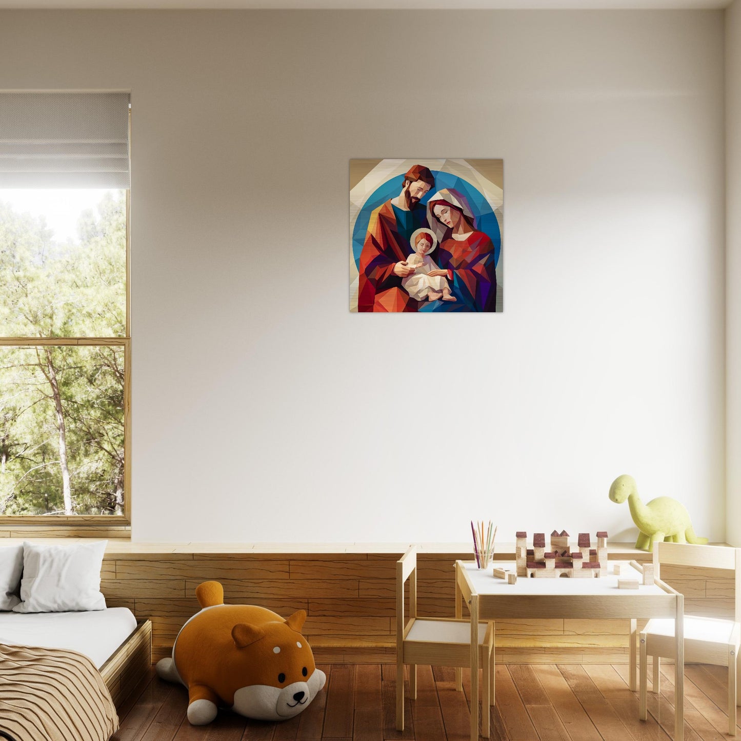 Holy Family Icon Brushed Aluminum