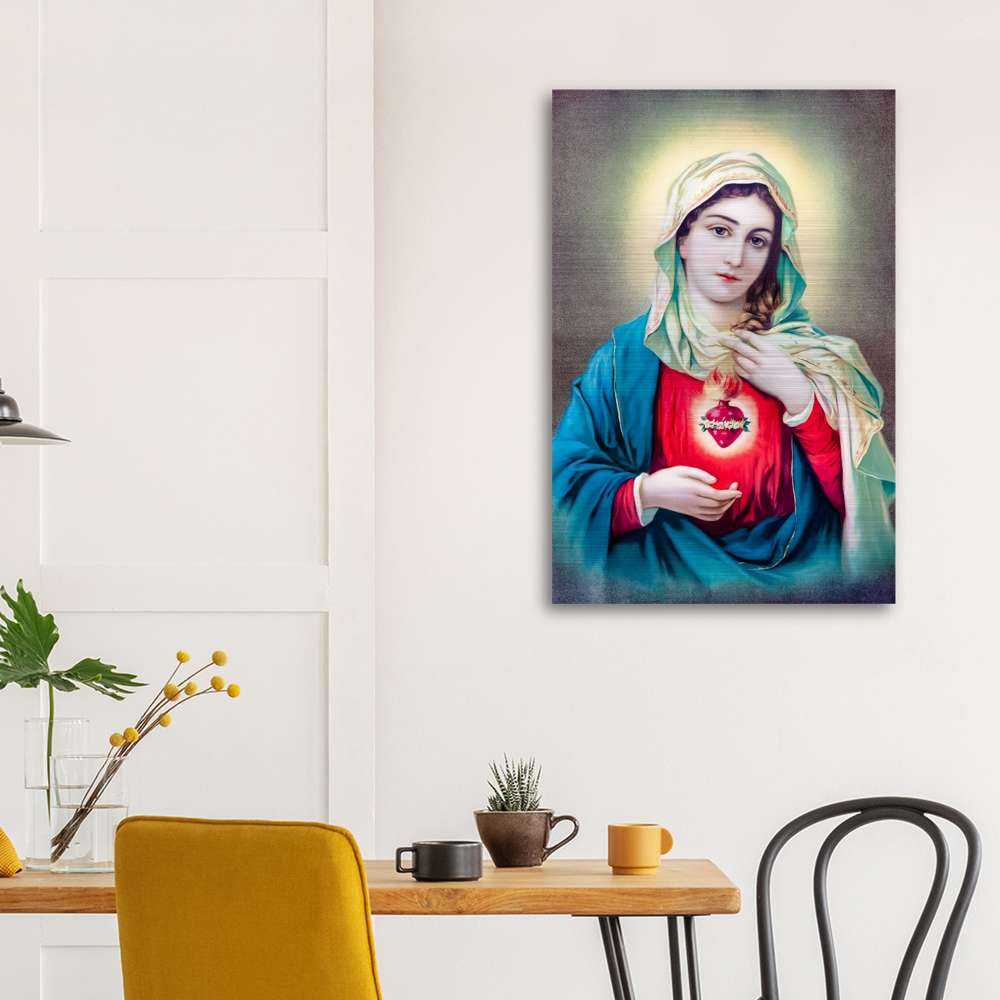 The Immaculate Heart of Mary ✠ Brushed #Aluminum #MetallicIcon #AluminumPrint