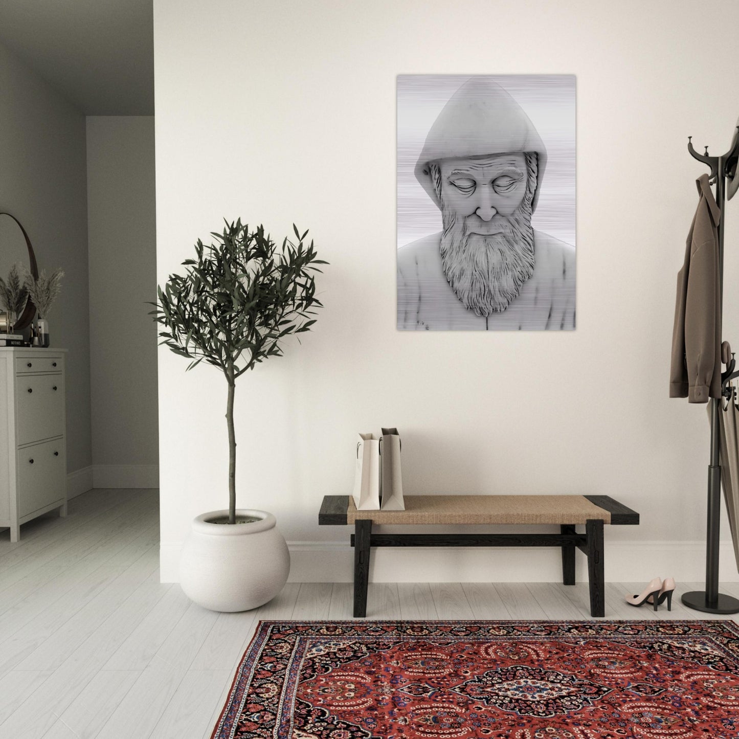 Icon of Saint Charbel Brushed Aluminum