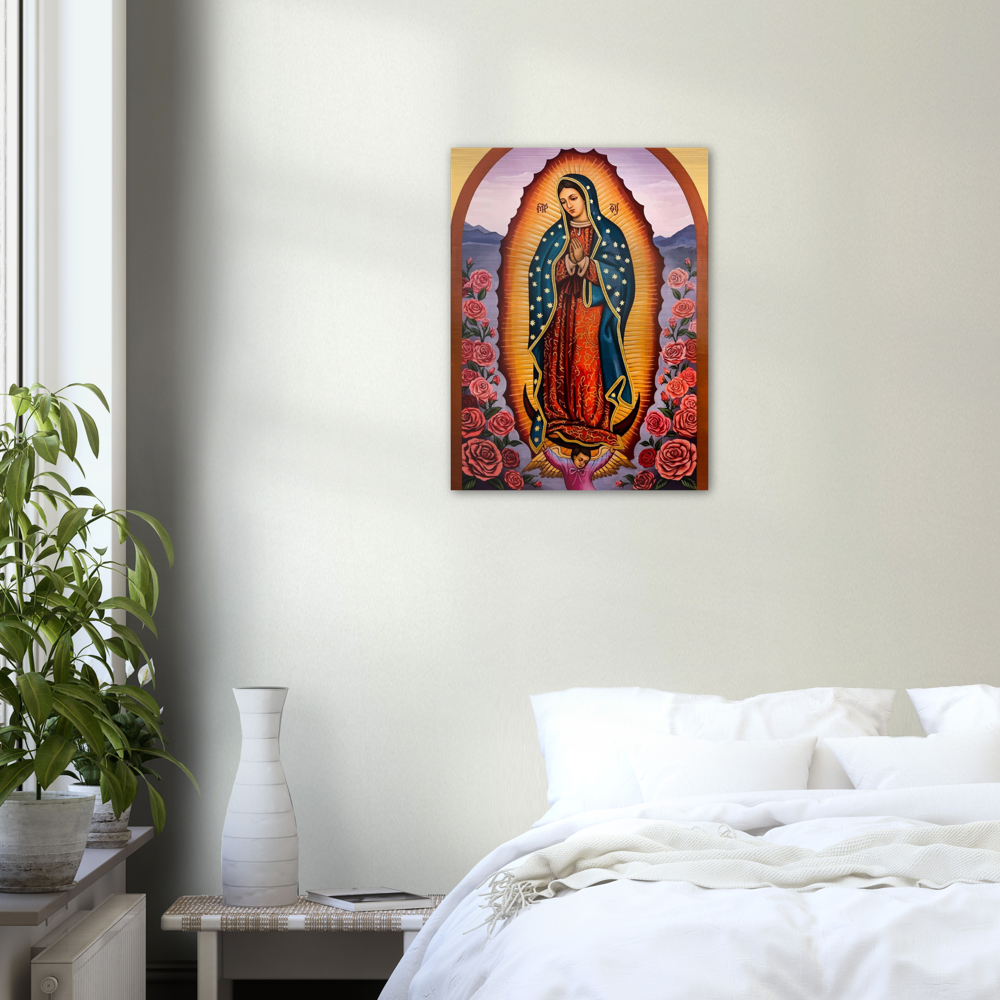 Our Lady of Guadalupe Byzantine Icon ✠ Brushed #Aluminum #MetallicIcon #AluminumPrint