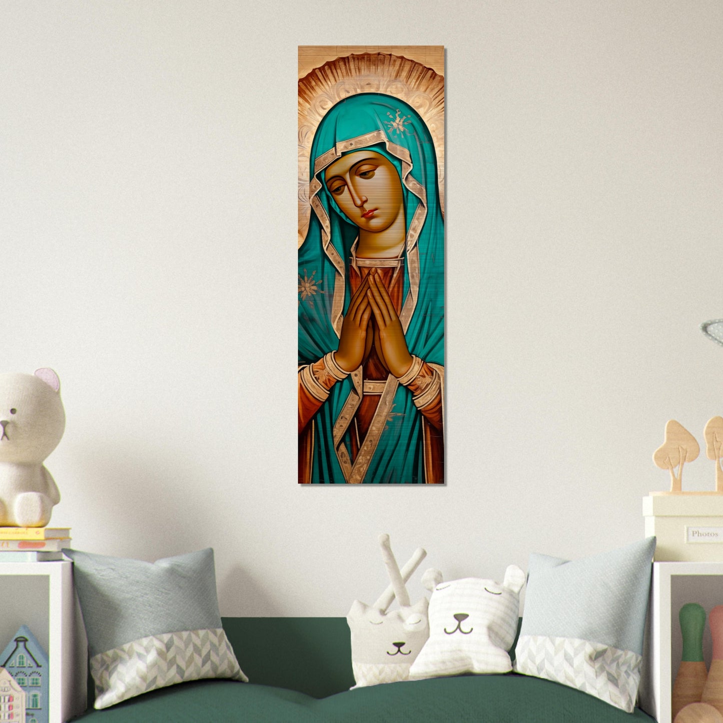 Our Lady of Guadalupe Easternized Theotokos Icon Brushed Aluminum наша леди Гваделупская (Gvadelupskaya)