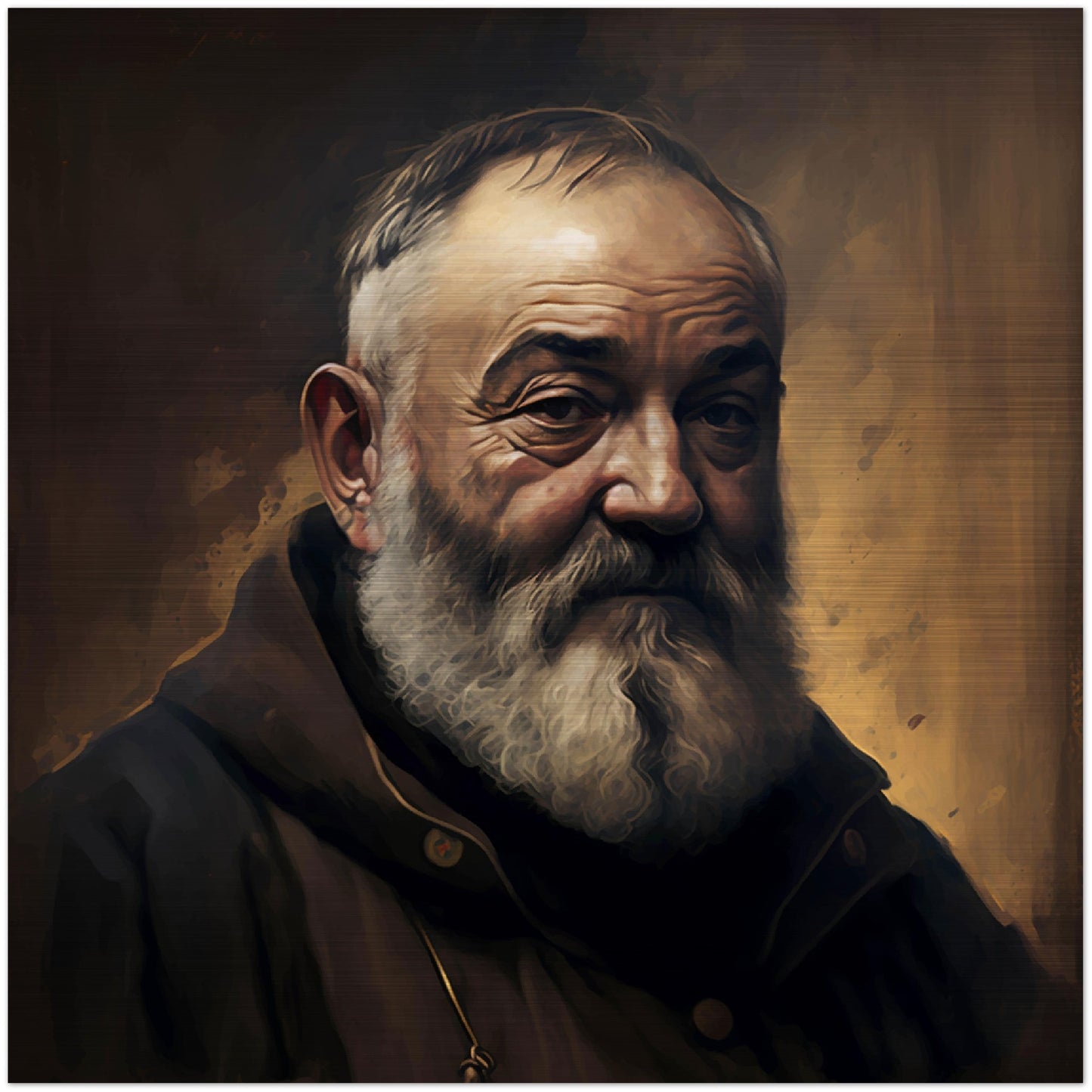 Padre Pio pray for us  ✠ Brushed Aluminum Icon