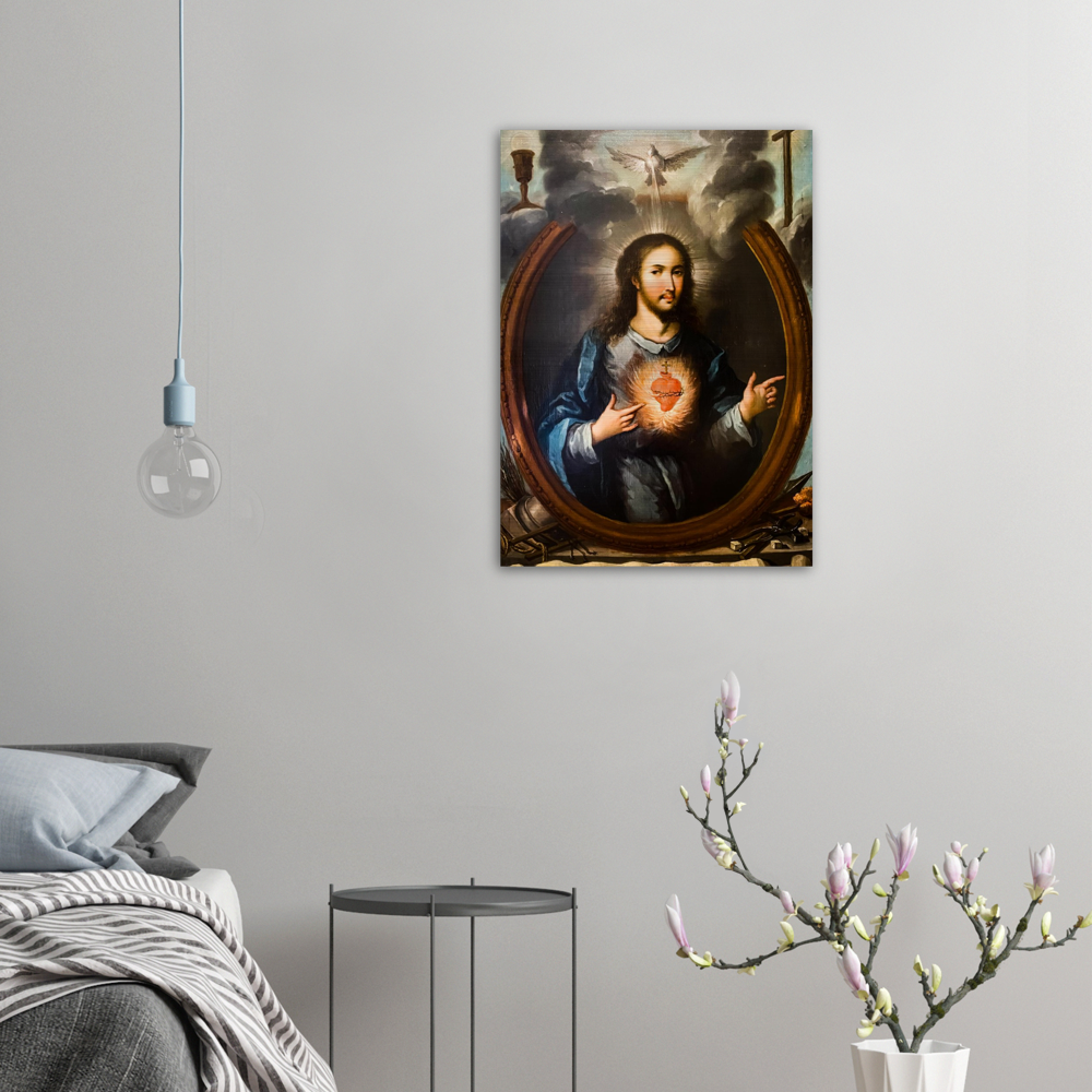 Sacred Heart of Jesus ✠ Sagrado Corazón de Jesús ✠ Brushed #Aluminum #MetallicIcon #AluminumPrint