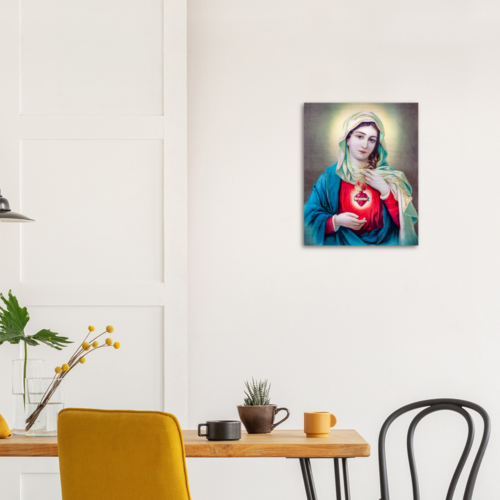 The Immaculate Heart of Mary ✠ Brushed #Aluminum #MetallicIcon #AluminumPrint