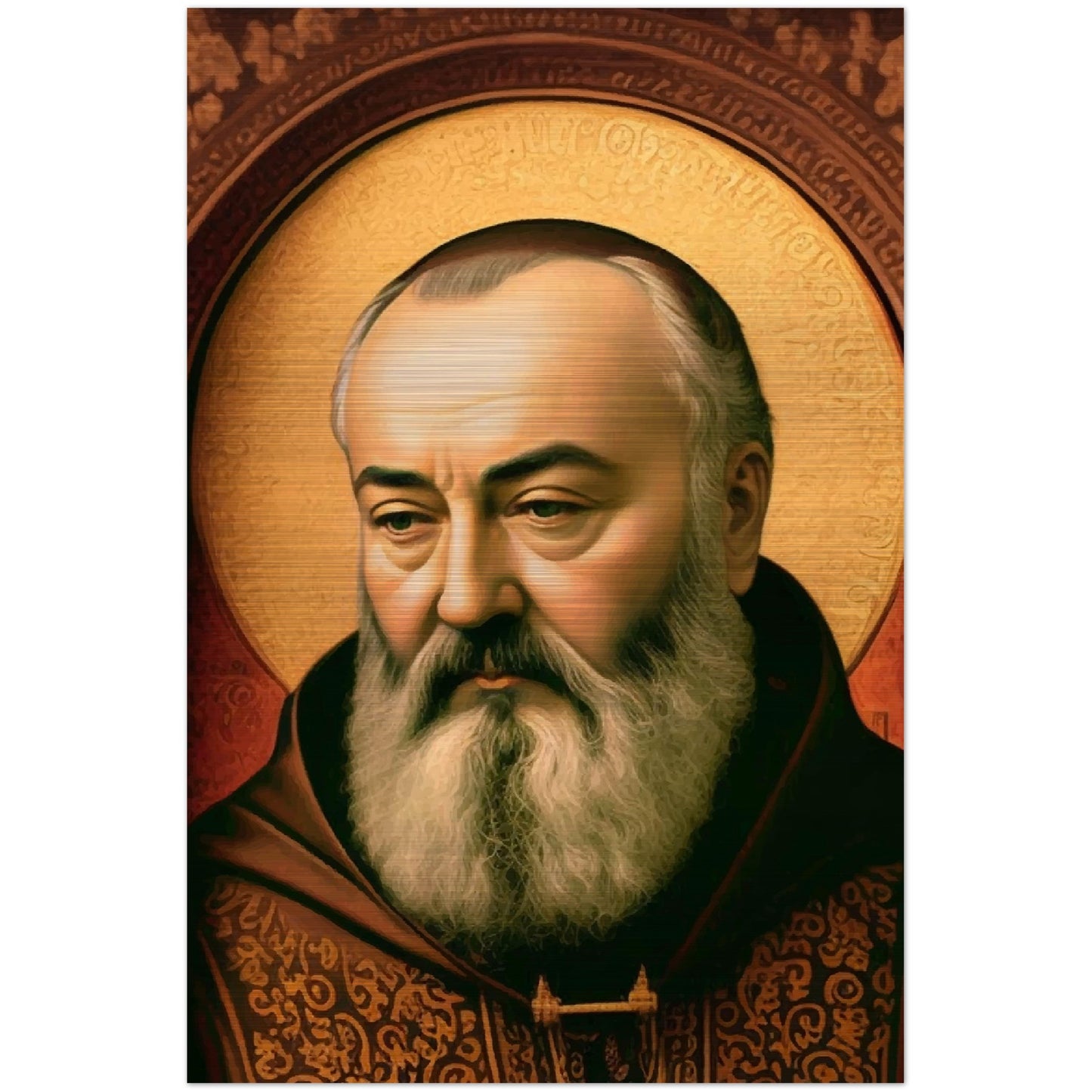 St. Padre Pio of Pietrelcina ✠ Brushed Aluminum Icon